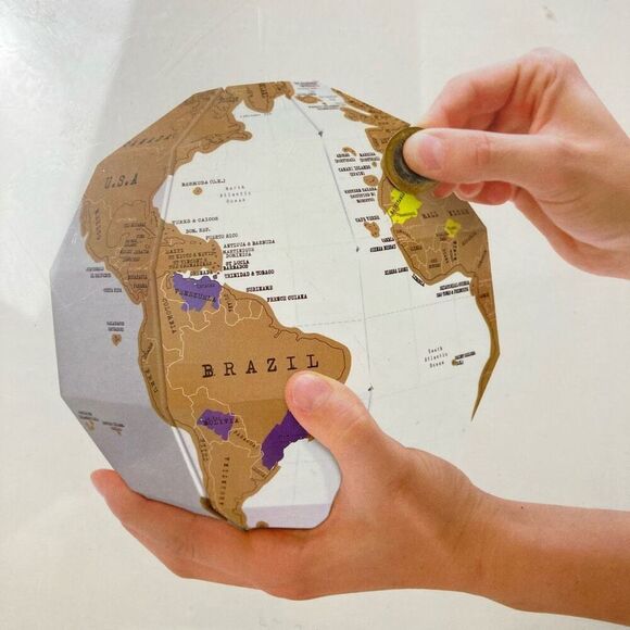 Scratch Globe Luckies of London New Sealed Box Travel Tracking Map Novelty Gift - Picture 3 of 8